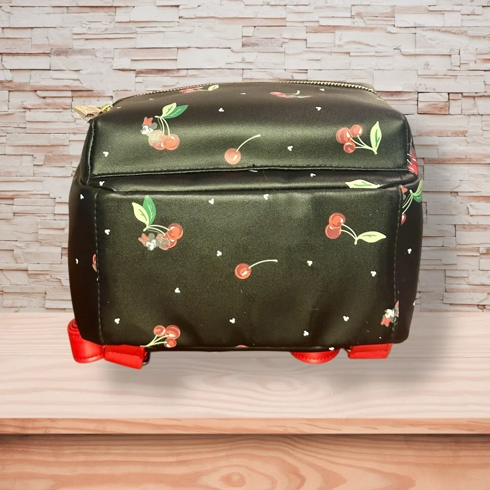 Disney Shanghai Minnie Mouse Black Cherry Print China Resort Mini Backpack NWT - Picture 5 of 6